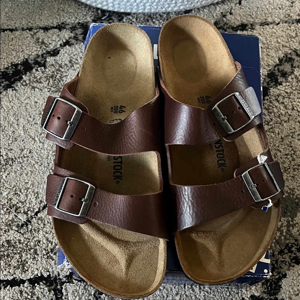 Birkenstock Dark Brown Leather Sandals